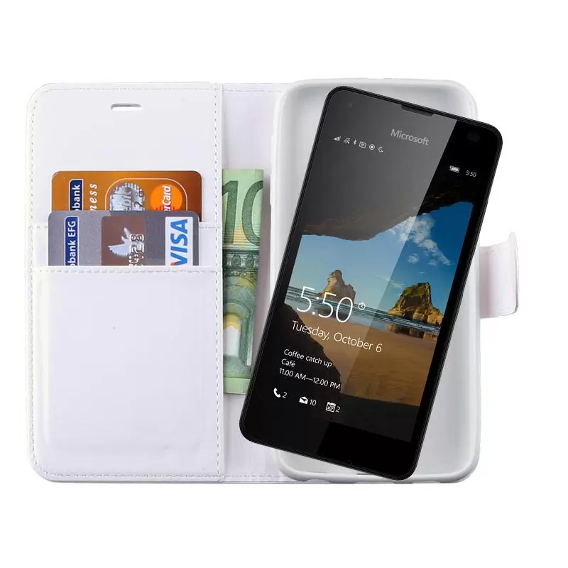 matshop.gr - VOLTE-TEL ΘΗΚΗ MICROSOFT LUMIA 550 LEATHER-TPU BOOK STAND WHITE