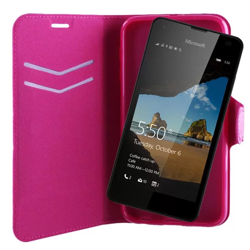 matshop.gr - VOLTE-TEL ΘΗΚΗ MICROSOFT LUMIA 550 LINE LEATHER-TPU BOOK STAND PINK