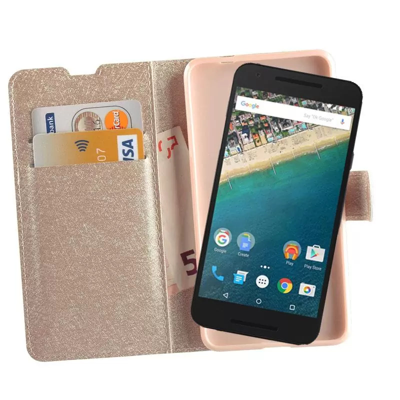 matshop.gr - VOLTE-TEL ΘΗΚΗ LG NEXUS 5X H791 LEATHER GOLD-TPU BOOK STAND