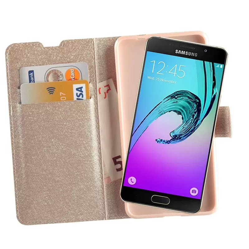 matshop.gr - VOLTE-TEL ΘΗΚΗ SAMSUNG A5 2016 A510 LEATHER GOLD-TPU BOOK STAND