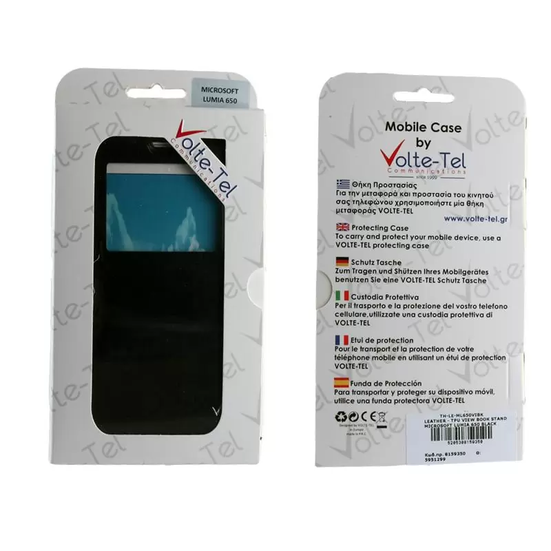 matshop.gr - VOLTE-TEL ΘΗΚΗ MICROSOFT LUMIA 650 5.0" LEATHER-TPU VIEW BOOK STAND BLACK