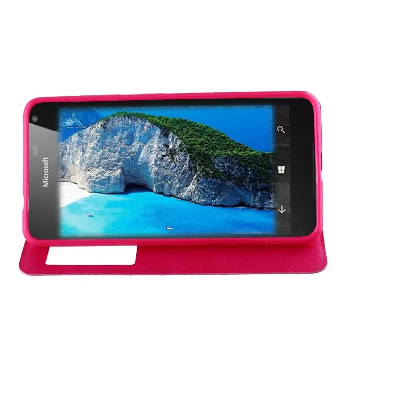 matshop.gr - VOLTE-TEL ΘΗΚΗ MICROSOFT LUMIA 650 5.0" LEATHER-TPU VIEW BOOK STAND PINK