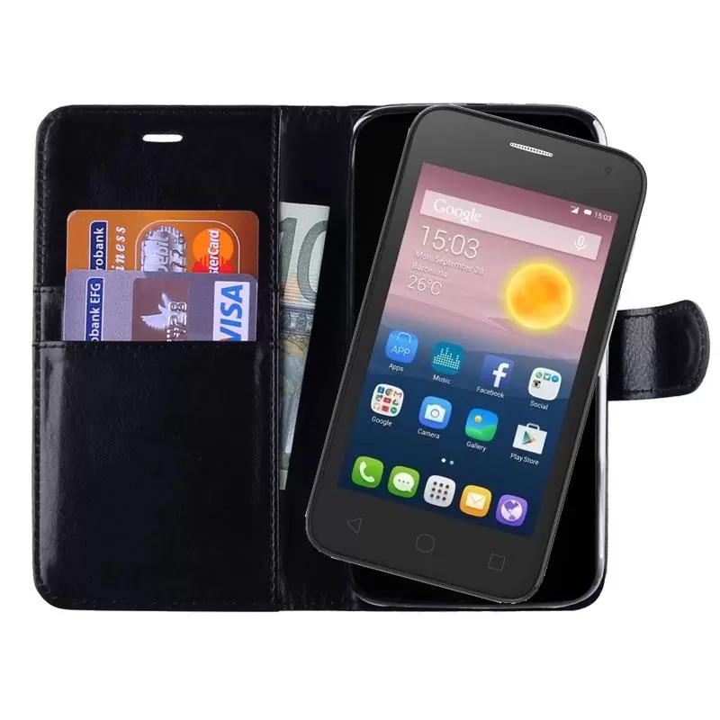 matshop.gr - VOLTE-TEL ΘΗΚΗ ALCATEL PIXI FIRST 4024D LEATHER-TPU BOOK STAND BLACK