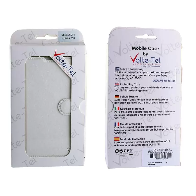 matshop.gr - VOLTE-TEL ΘΗΚΗ MICROSOFT LUMIA 650 5.0" LEATHER-TPU BOOK STAND WHITE