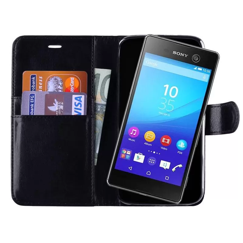 matshop.gr - VOLTE-TEL ΘΗΚΗ SONY XPERIA M5 E5603 5.0" LEATHER-TPU BOOK STAND BLACK
