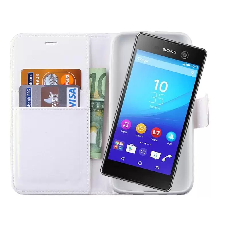 matshop.gr - VOLTE-TEL ΘΗΚΗ SONY XPERIA M5 E5603 5.0" LEATHER-TPU BOOK STAND WHITE