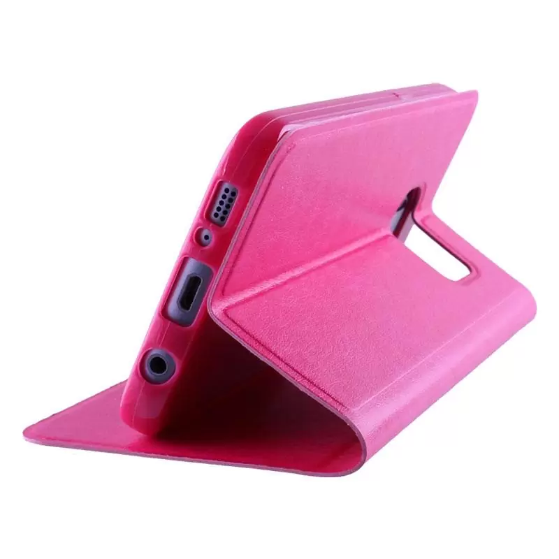 matshop.gr - VOLTE-TEL ΘΗΚΗ SAMSUNG S7 G930 5.1"LEATHER-TPU VIEW BOOK STAND PINK