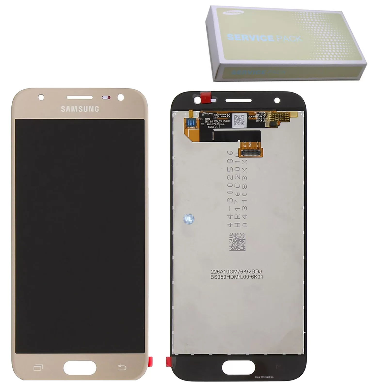 matshop.gr - SAMSUNG J330F J3 2017 ΟΘΟΝΗ+TOUCH SCREEN+LENS GH96-10990A GOLD ORIGINAL SERVICE PACK