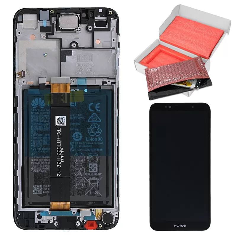 matshop.gr - HUAWEI Y5 2018/HONOR 7S ΟΘΟΝΗ + TOUCH SCREEN + LENS + FRAME + BATTERY 02351XHU BLACK ORIGINAL SERVICE PACK