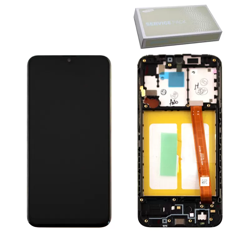 matshop.gr - SAMSUNG A202F A20e ΟΘΟΝΗ+TOUCH SCREEN + LENS GH82-20186A BLACK ORIGINAL SERVICE PACK