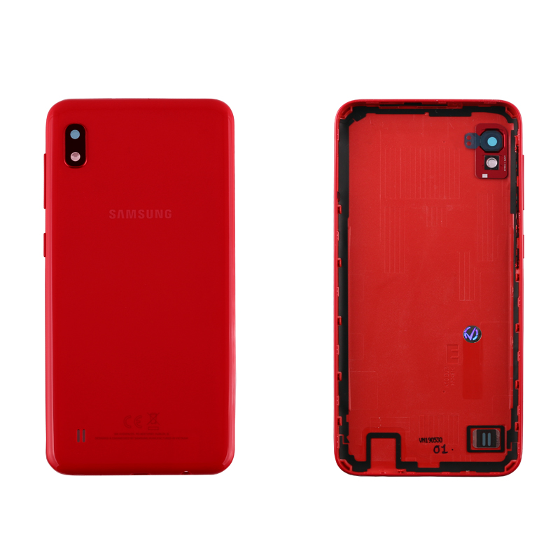 matshop.gr - SAMSUNG A10 2019 A105 BATTERY COVER + CAMERA/FLASH LENS RED GH82-20232D ORIGINAL SERVICE PACK