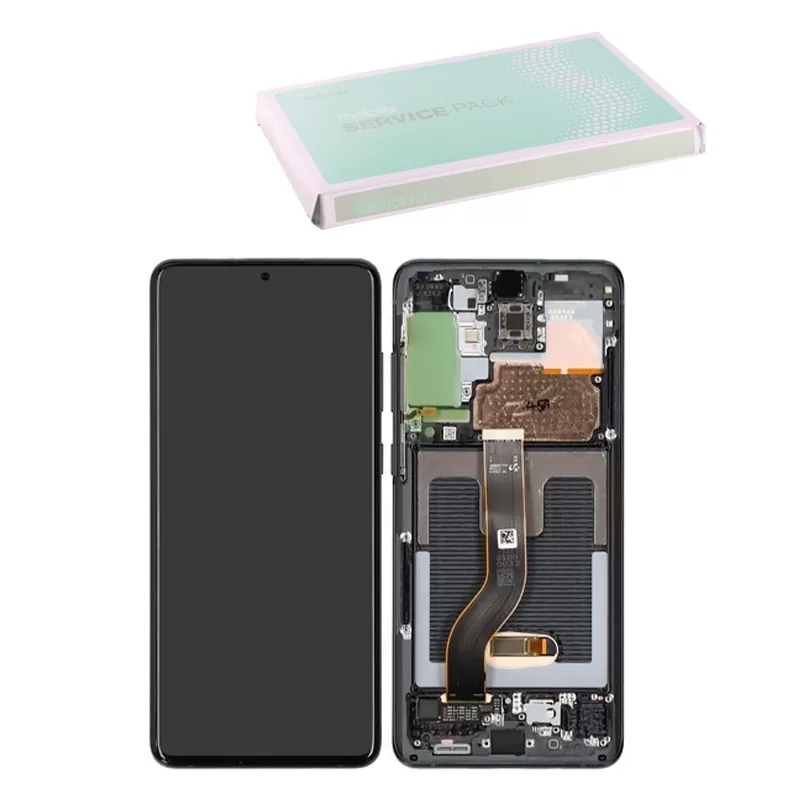 matshop.gr - SAMSUNG G985 S20 PLUS/G986 S20 PLUS 5G ΟΘΟΝΗ + TOUCH SCREEN + LENS + FRONT GH82-22134A BLACK ORIGINAL SERVICE PACK