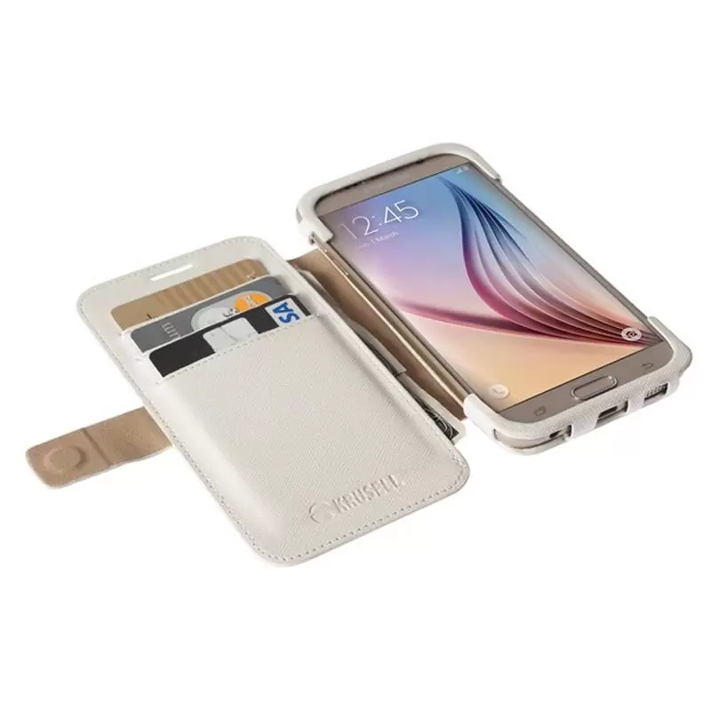 matshop.gr - KRUSELL ΘΗΚΗ SAMSUNG S6 G920 LEATHER MALMO FLIPWALLET WHITE