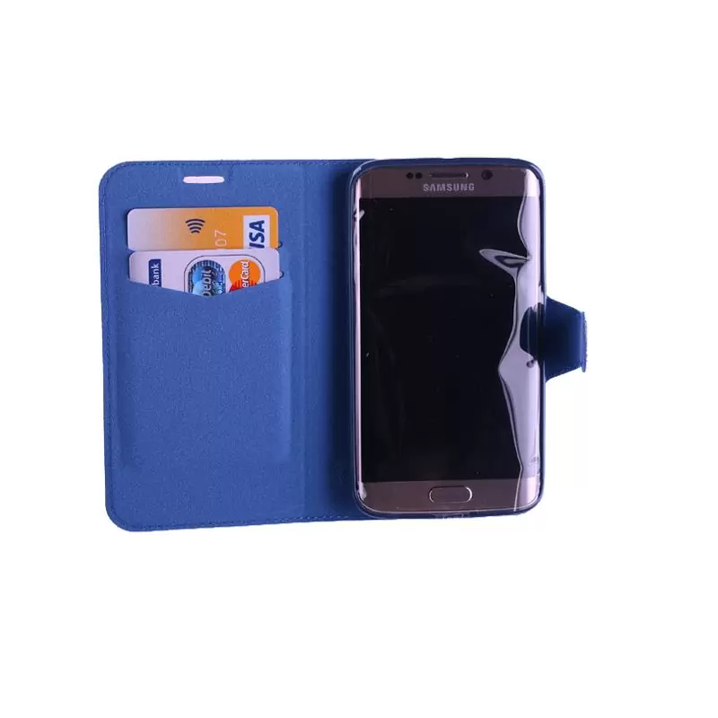 matshop.gr - VOLTE-TEL ΘΗΚΗ SAMSUNG S6 EDGE G925 LINE LEATHER-TPU BOOK STAND BLUE