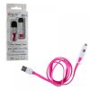 matshop.gr - VOLTE-TEL USB 2in1 FLAT 2.1A ΦΟΡΤ-DATA 1m MICRO USB+LIGHTNING PINK
