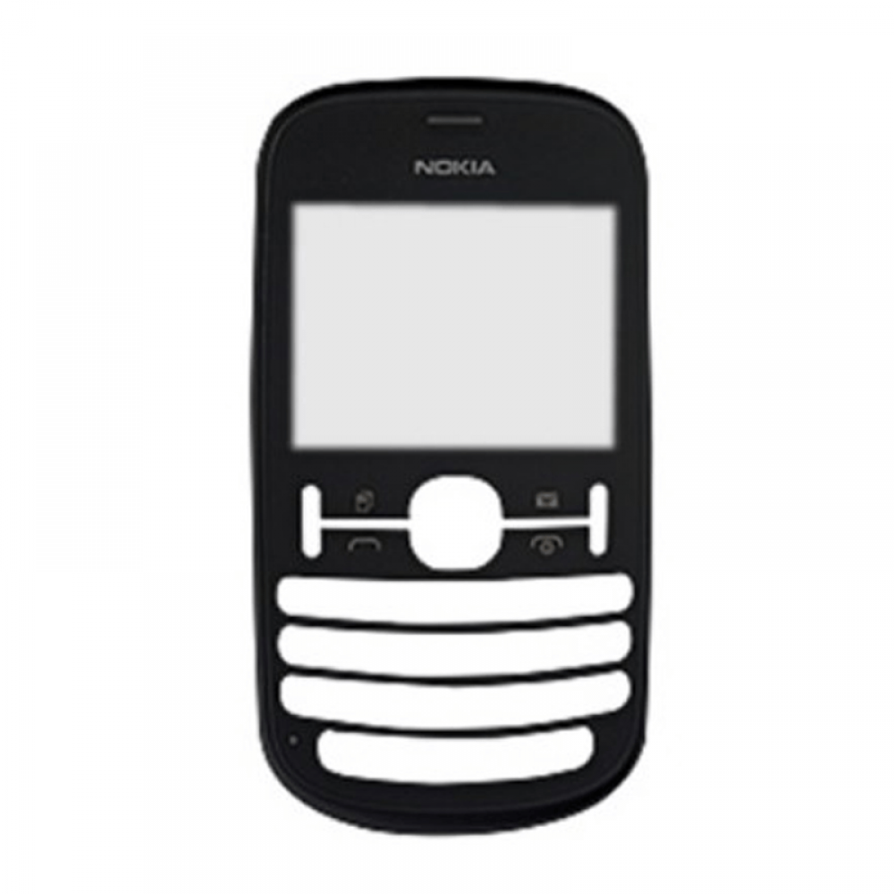 matshop.gr - NOKIA ASHA 200 GRAPHITE FRONT COVER + LENS ORIGINAL SERVICE PACK
