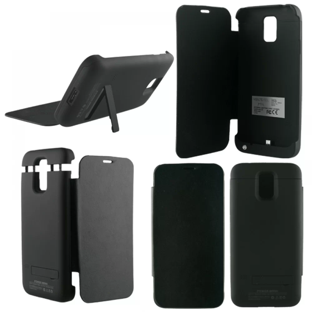 matshop.gr - SAMSUNG G900 S5 EXTERNAL(BOOK CASE BATTERY+STAND)3200 mAh BLACK
