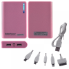 matshop.gr - EXTERNAL POWER BANK 9000mAh 2A+1A +TORCH + 5 CONNECTORS PINK