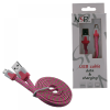 matshop.gr - NSP MICRO USB FLAT BRAIDED 6mm USB 2.1A ΦΟΡΤ.-DATA 1m PINK