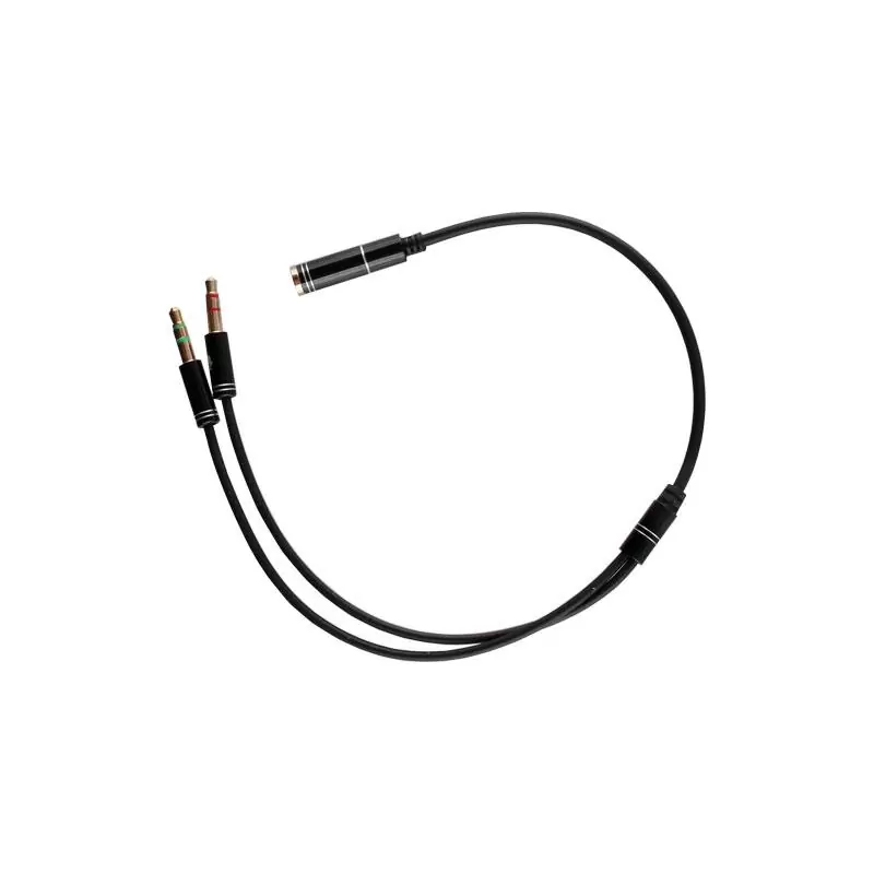 matshop.gr - VOLTE-TEL ΜΕΤΑΤΡΟΠΕΑΣ HEADSET METALLIC FEMALE JACK 3.5mm TO 2 MALE JACK 3.5mm BLACK