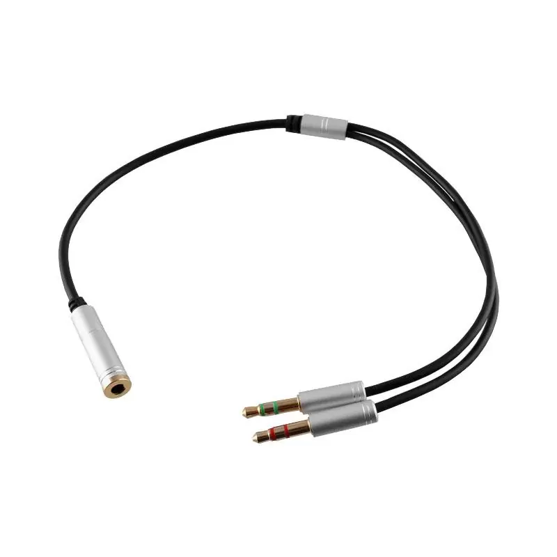 matshop.gr - VOLTE-TEL ΜΕΤΑΤΡΟΠΕΑΣ HEADSET METALLIC FEMALE JACK 3.5mm TO 2 MALE JACK 3.5mm SILVER