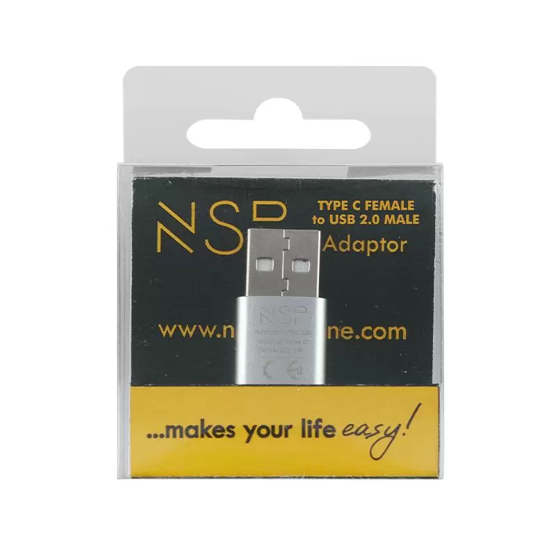 matshop.gr - NSP ΜΕΤΑΤΡΟΠΕΑΣ TYPE C FEMALE TO USB 2.0 MALE 2.4A SILVER