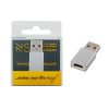 matshop.gr - NSP ΜΕΤΑΤΡΟΠΕΑΣ LONG TYPE C FEMALE ΣΕ USB 3.0 MALE 2.4A SILVER