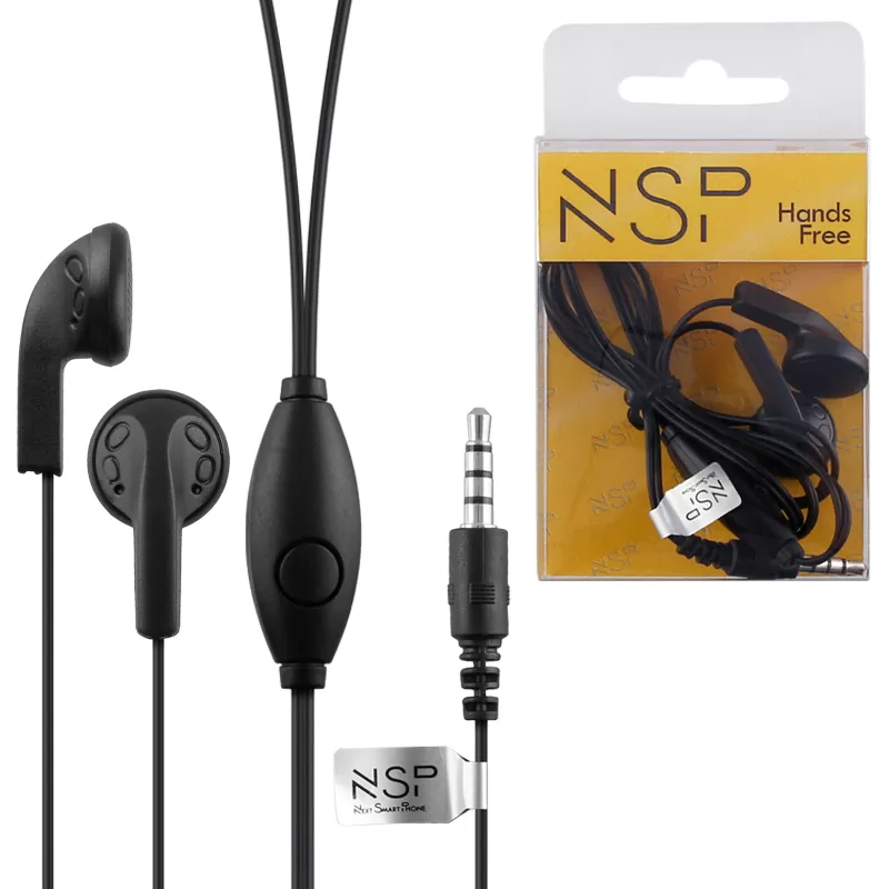 matshop.gr - NSP HANDS FREE UNIVERSAL 3.5mm STEREO ON/OFF BLACK OR