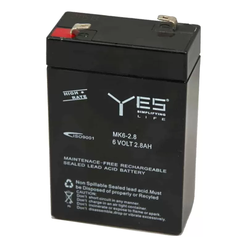 matshop.gr - YES ΜΠΑΤΑΡΙΕΣ ΜΟΛΥΒΔΟΥ 6V 2.8Ah (65x96x32)
