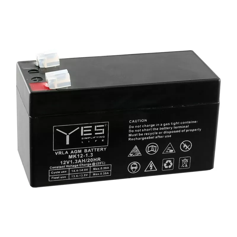 matshop.gr - YES ΜΠΑΤΑΡΙΕΣ ΜΟΛΥΒΔΟΥ 12V 1.3Ah/20HR (96X42X52) ΑΚΡΟΔΕΚΤΗΣ T1/F1 4,75mm