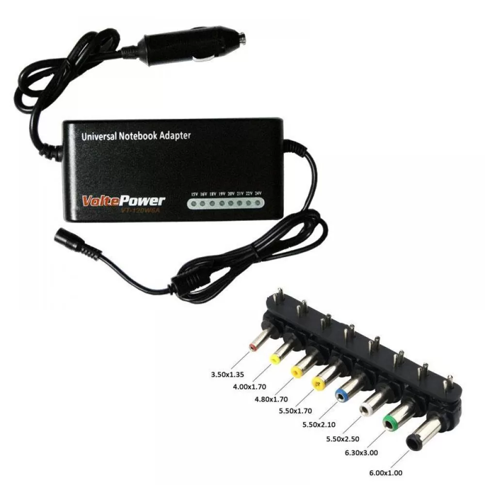 matshop.gr - ΤΡΟΦΟΔΟΤΙΚΟ LAPTOΡ VOLTEPOWER UNIVERSAL VT-120W6A 15-24V USB 8Κ
