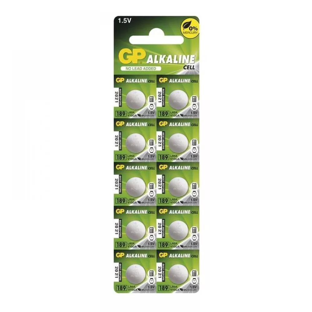 matshop.gr - GP ΜΠΑΤΑΡΙΕΣ ΡΟΛΟΓΙΟΥ LR54 /AG10/189/LR1130/G10/SR54/390 1.5V ΑΛΚΑΛΙΚΕΣ 1 ΤΕΜ. 10/BLISTER