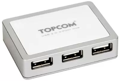 matshop.gr - USB HUB mini 224Ρ 4 port TOPCOM ΜΕ ΤΡΟΦΟΔΟΣΙΑ