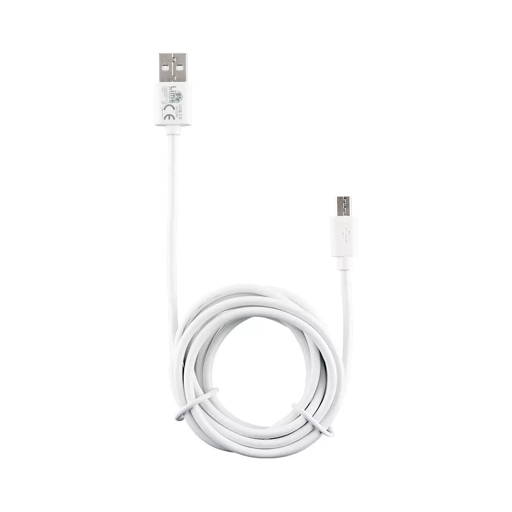 matshop.gr - LIME MICRO USB DEVICES LONG USB 2.4A ΦΟΡΤΙΣΗΣ-DATA 2m LUM02 WHITE
