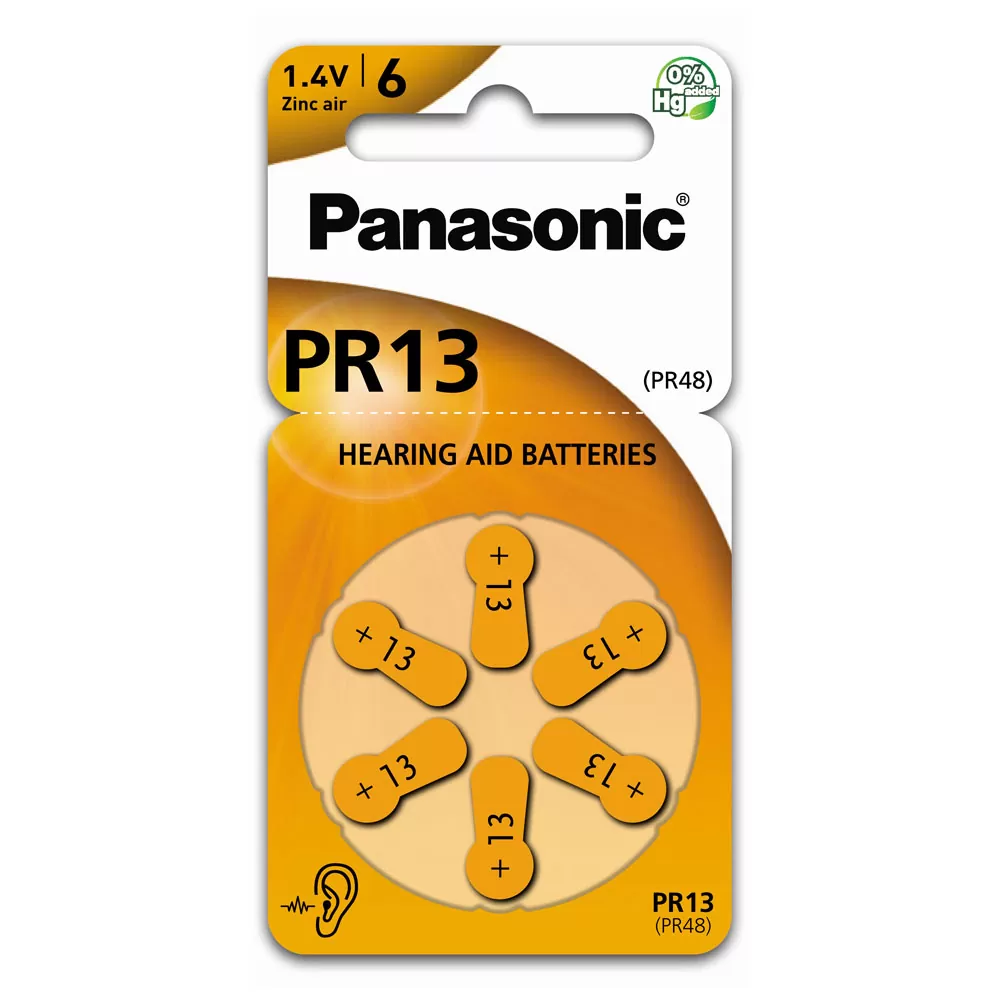 matshop.gr - PANASONIC ΜΠΑΤΑΡΙΕΣ ΑΚΟΥΣΤΙΚΩΝ ΒΑΡΥΚΟΪΑΣ ZA13 PR13/PR48 1.4V 230mAh 6/BLISTER