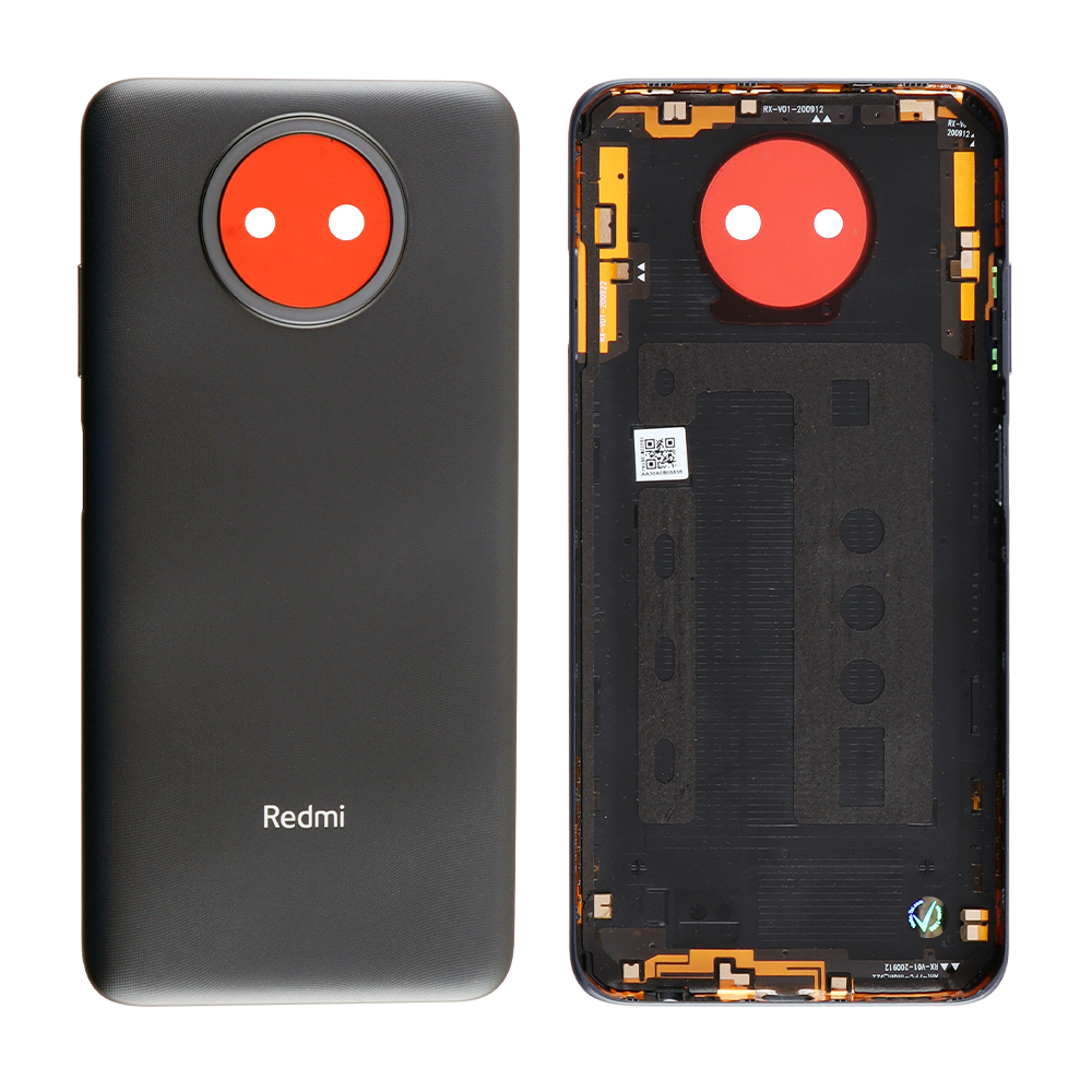 matshop.gr - XIAOMI REDMI NOTE 9 5G BATTERY COVER + SIDE KEYS BLACK 3P OR