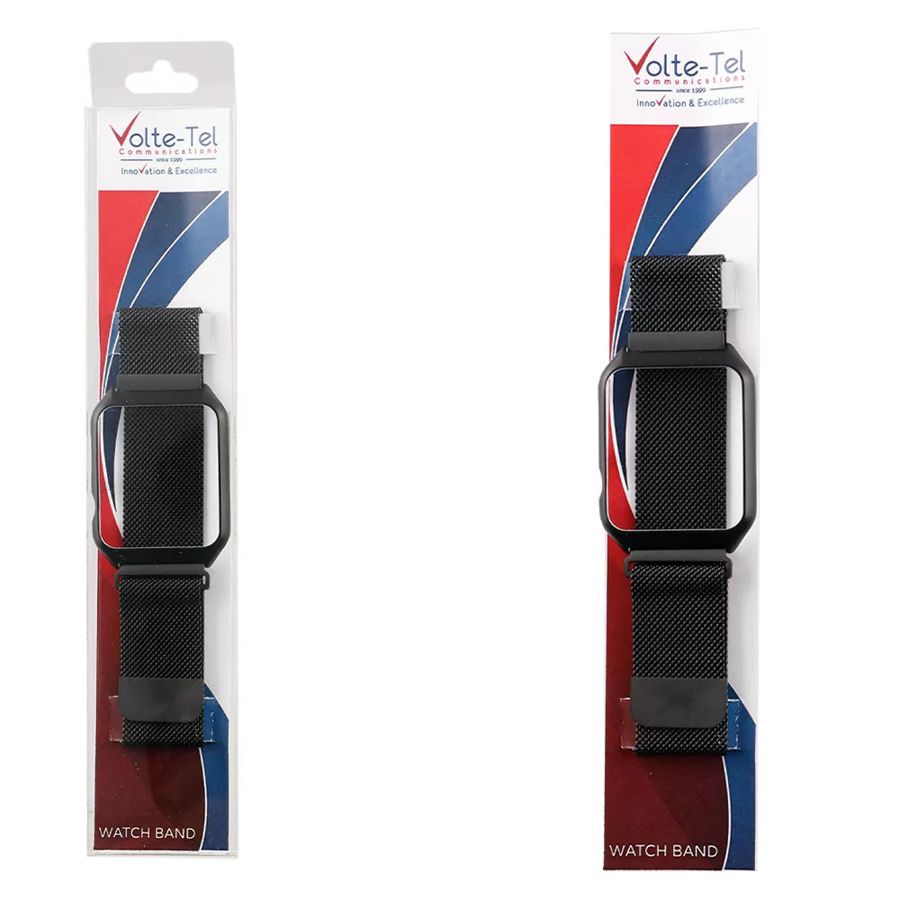 matshop.gr - VOLTE-TEL ΛΟΥΡΑΚΙ ΜΕΤΑΛΛΙΚΟ ΜΕ ΠΛΑΙΣΙΟ APPLE WATCH 42mm/WATCH 2/WATCH 3 22mm BLACK