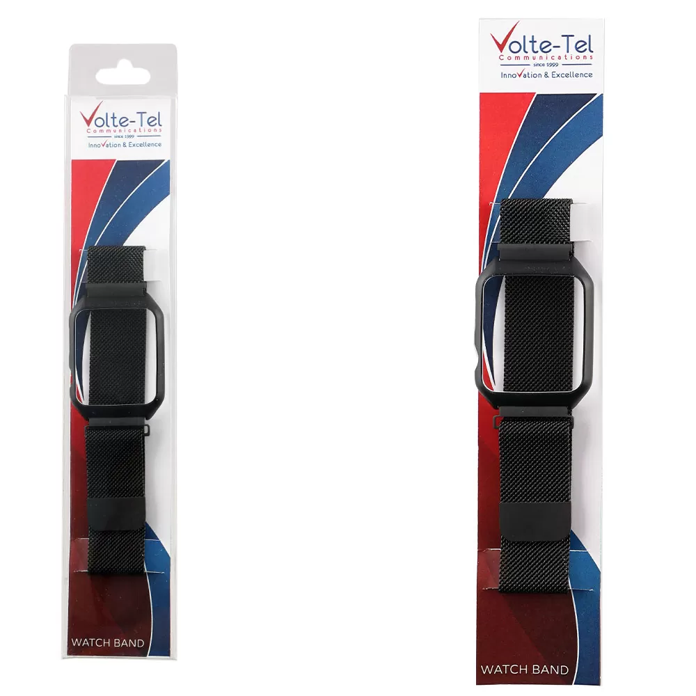 matshop.gr - VOLTE-TEL ΛΟΥΡΑΚΙ ΜΕΤΑΛΛΙΚΟ ΜΕ ΠΛΑΙΣΙΟ APPLE WATCH 38mm /WATCH 2/WATCH 3 22mm BLACK