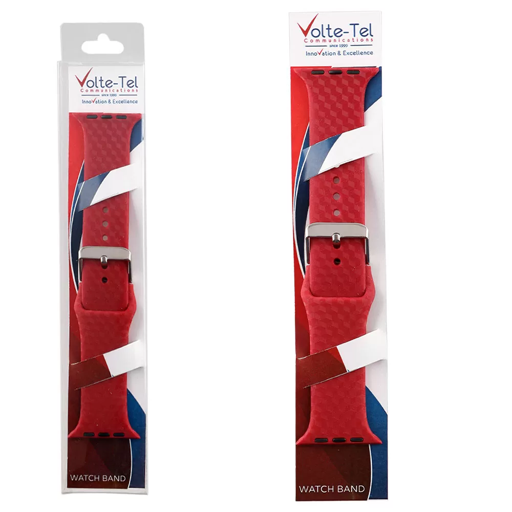 matshop.gr - VOLTE-TEL ΛΟΥΡΑΚΙ ΡΟΛΟΓΙΟΥ ΣΙΛΙΚΟΝΗΣ APPLE WATCH 42/44mm 22mm NET RED