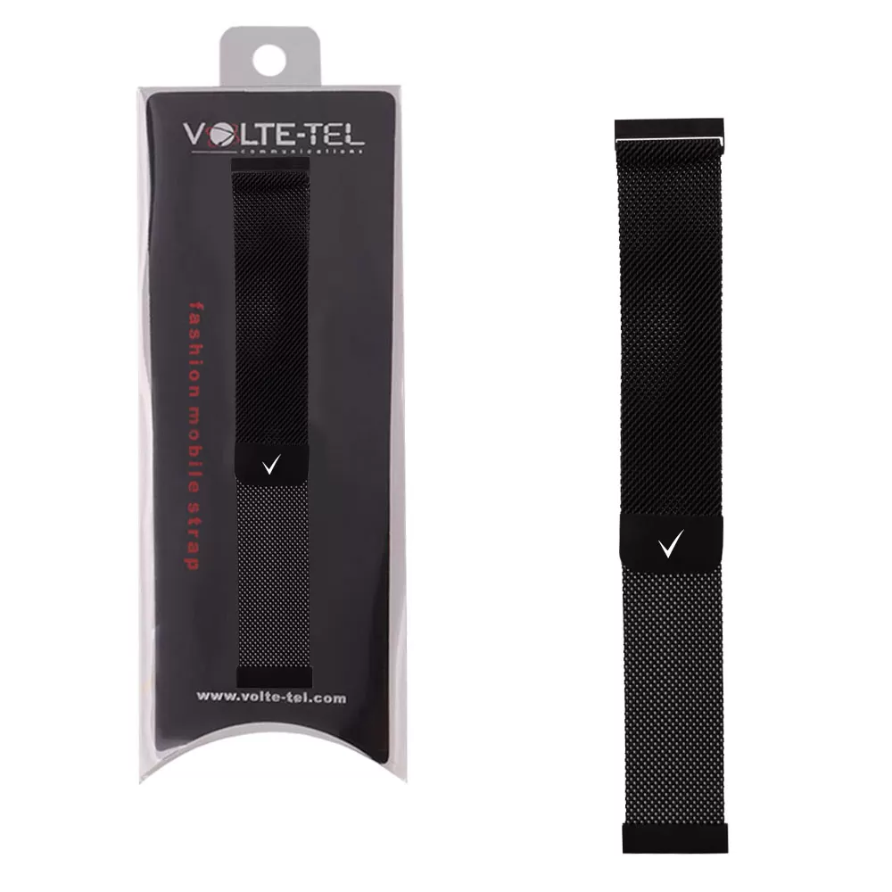 matshop.gr - VOLTE-TEL ΛΟΥΡΑΚΙ ΡΟΛΟΓΙΟΥ ΜΕΤΑΛΛΙΚΟ UNIVERSAL 22mm MILAN BLACK