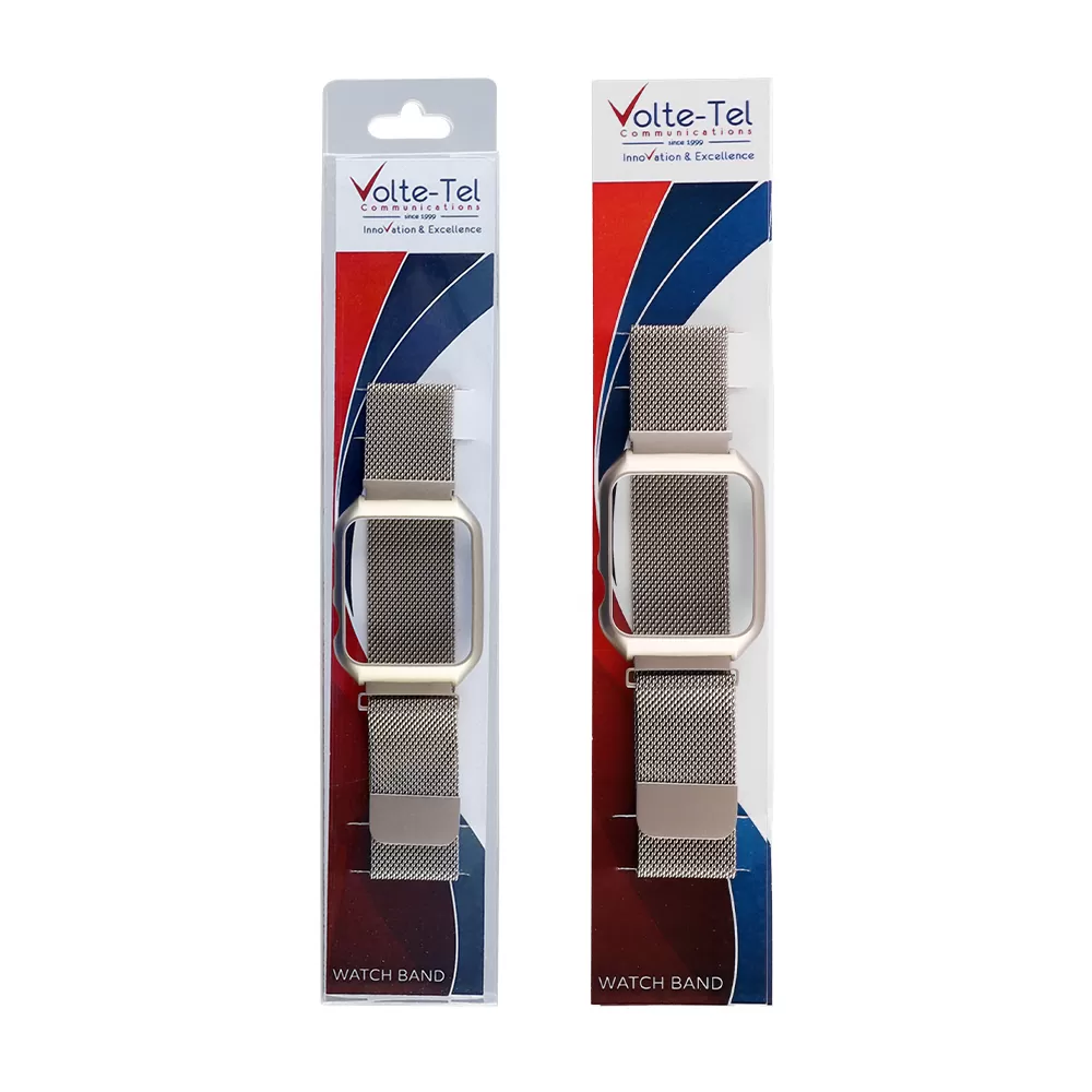 matshop.gr - VOLTE-TEL ΛΟΥΡΑΚΙ ΜΕΤΑΛΛΙΚΟ ΜΕ ΠΛΑΙΣΙΟ APPLE WATCH 38mm /WATCH 2/WATCH 3 22mm CHAMPAGNE GOLD