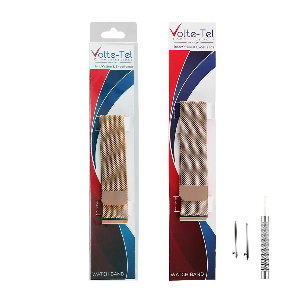 matshop.gr - VOLTE-TEL ΛΟΥΡΑΚΙ ΡΟΛΟΓΙΟΥ ΜΕΤΑΛΛΙΚΟ UNIVERSAL 22mm MILAN ROSE GOLD