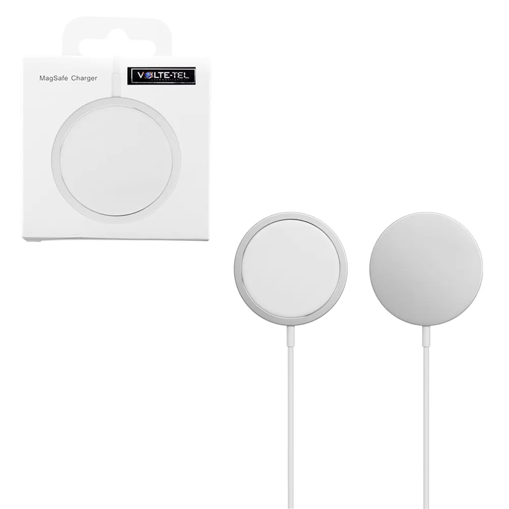 matshop.gr - VOLTE-TEL WIRELESS CHARGER APPLE MAGSAFE 15W FAST CHARGE +USB TYPE C CABLE WHITE