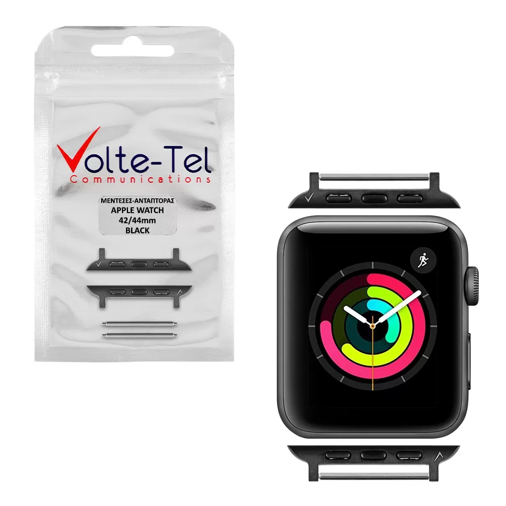 matshop.gr - VOLTE-TEL ΜΕΝΤΕΣΕΣ-ΑΝΤΑΠΤΟΡΑΣ ΓΙΑ APPLE WATCH 42/44mm /WATCH 2/WATCH 3 22mm BLACK