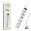 matshop.gr - LIME ΠΟΛΥΠΡΙΖΟ 6 ΣΟΥΚΟ LS-615W ΜΕ ΔΙΑΚΟΠΤΗ - ΠΑΙΔΙΚΗ ΠΡΟΣΤΑΣΙΑ ΥΠΕΡΤΑΣΗΣ & ΥΠΕΡΦΟΡΤΩΣΗΣ (3x1.5mm2) 1.5m ΑΣΠΡΟ