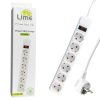 matshop.gr - LIME ΠΟΛΥΠΡΙΖΟ 6 ΣΟΥΚΟ LS-630W ΜΕ ΔΙΑΚΟΠΤΗ - ΠΑΙΔΙΚΗ ΠΡΟΣΤΑΣΙΑ ΥΠΕΡΤΑΣΗΣ & ΥΠΕΡΦΟΡΤΩΣΗΣ (3x1.5mm2) 3.0m ΑΣΠΡΟ