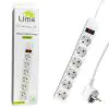 matshop.gr - LIME ΠΟΛΥΠΡΙΖΟ 6 ΣΟΥΚΟ LS-630W ΜΕ ΔΙΑΚΟΠΤΗ - ΠΑΙΔΙΚΗ ΠΡΟΣΤΑΣΙΑ ΥΠΕΡΤΑΣΗΣ & ΥΠΕΡΦΟΡΤΩΣΗΣ (3x1.5mm2) 3.0m ΑΣΠΡΟ
