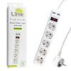 matshop.gr - LIME ΠΟΛΥΠΡΙΖΟ 5 ΣΟΥΚΟ + 2 USB 3.5A LS-52US30W ΜΕ ΔΙΑΚΟΠΤΗ - ΠΑΙΔΙΚΗ ΠΡΟΣΤΑΣΙΑ ΥΠΕΡΤΑΣΗΣ & ΥΠΕΡΦΟΡΤΩΣΗΣ (3x1.5mm2) 3.0m ΑΣΠΡΟ