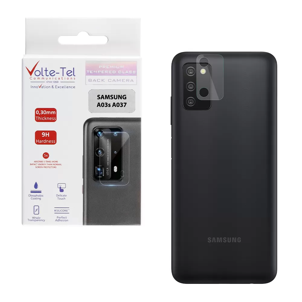 matshop.gr - VOLTE-TEL TEMPERED GLASS SAMSUNG A03s A037 6.5" 9H 0.30mm FOR CAMERA
