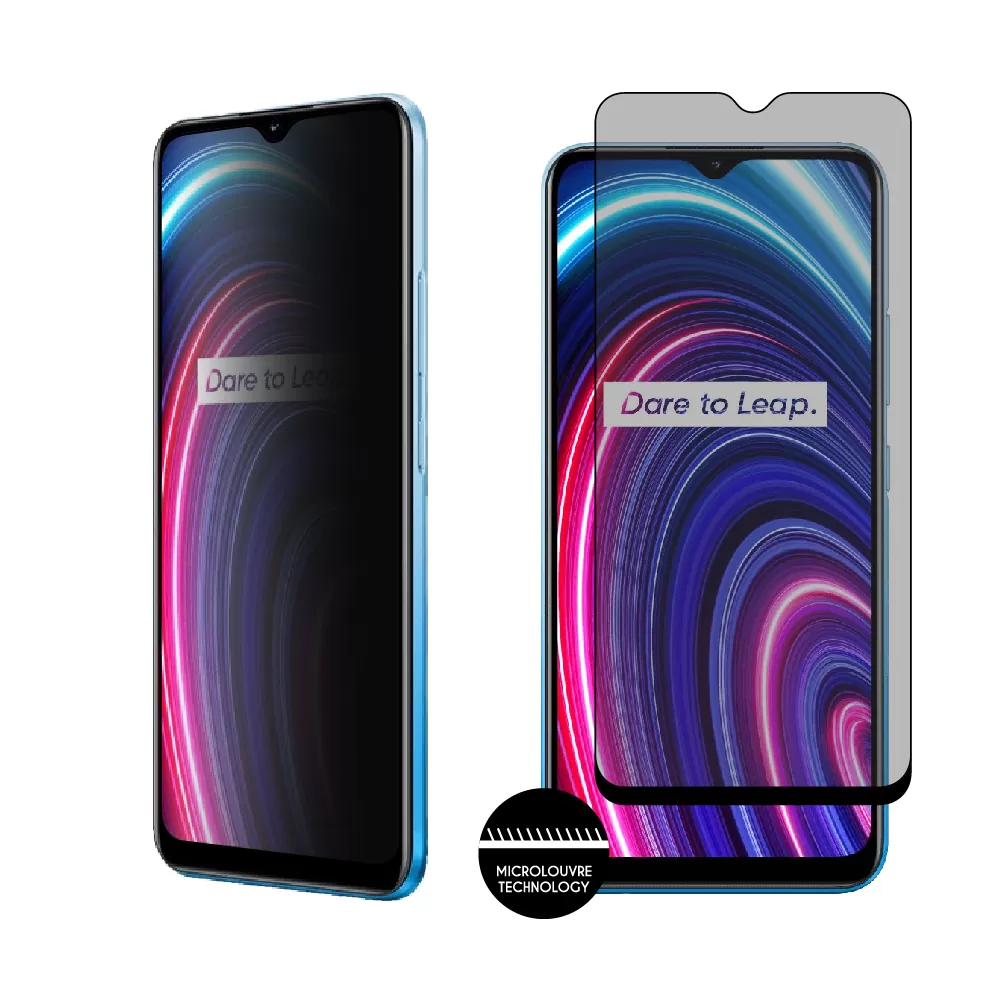 matshop.gr - IDOL 1991 TEMPERED GLASS REALME C21Y/C25Y 6.5" 9H 0.30mm PRIVACY ANTISPY SEMI CURVED FULL GLUE BLACK